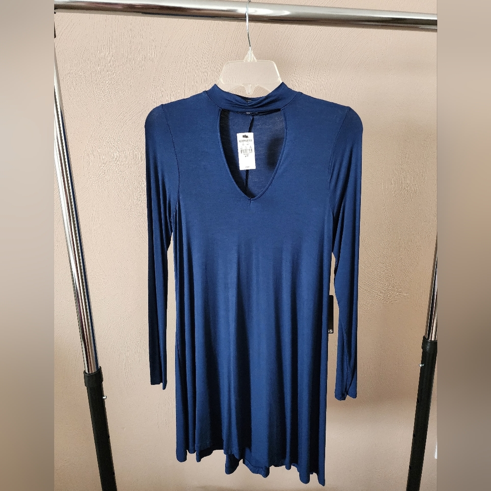 Express Long Sleeved Chest Cutout Mini Dress